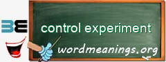 WordMeaning blackboard for control experiment